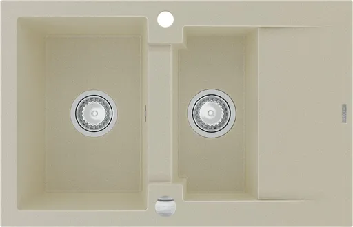 MEXEN MEXEN - Gaspar žula drez 1,5-misa drez s vypúšťaním krátky odkvapkávač 737x475 mm, béžová 6507731505-69