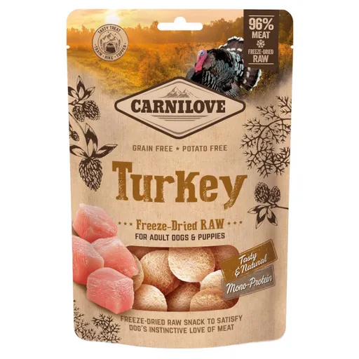 CARNILOVE Raw Freeze-Dried Snacks Turkey maškrty pre psov 60 g