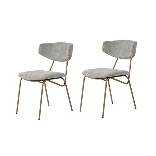 Súprava jedálenských stoličiek Nancy Grey and Gold, 2 ks