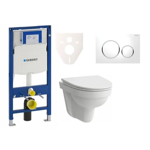 Cenovo zvýhodnený závesný WC set Geberit do ľahkých stien / predstenová montáž + WC Laufen Laufen Pro Nordic SIKOGES3H4