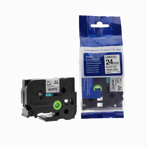 Kompatibilná páska s Brother TZ-251 / TZe-251, 24mm x 8m, čierná tlač / biely podklad