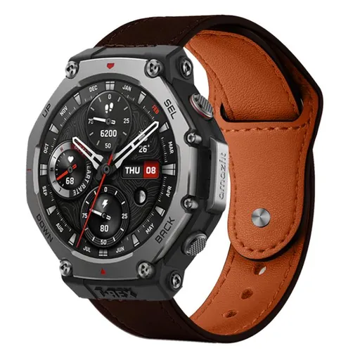 xDfind LEATHER Kožený remienok pre Amazfit T-Rex 3 tmavohnedý