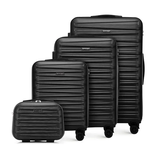 Súprava ABS kufrov s horizontálnym razením, čierna 56-3A-00K-11