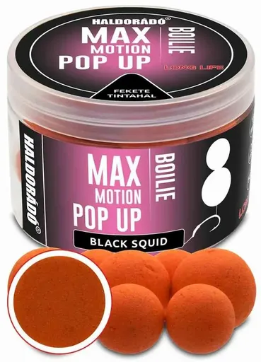 Haldorádó plávajúce boilies pop-up max motion 50 g 16+20 mm - čierna chobotnica