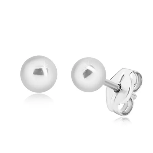 Puzetové náušnice, striebro 925 - gulička, hladký a zrkadlovolesklý povrch, 4 mm