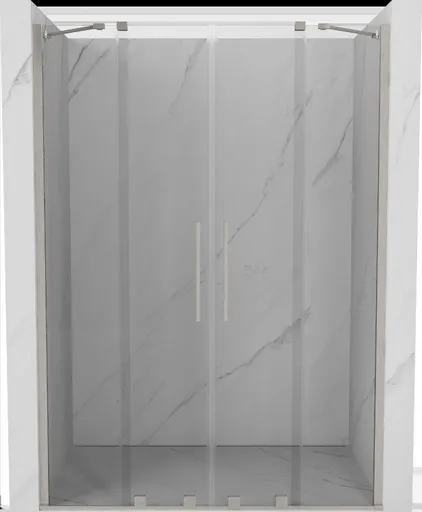 MEXEN/S - Velar Duo posuvné sprchové dvere 150, transparent, nikel kartáčovaný 871-150-000-02-97