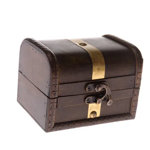 Drevená truhlička Zlatý pruh, hnedá, , 11 x 8,5 x8 cm