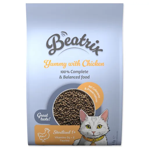 Beatrix Sterilized Cat s kuracím 1,4 kg