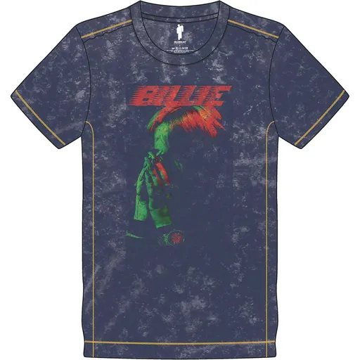 Billie Eilish tričko Hands Face Modrá S