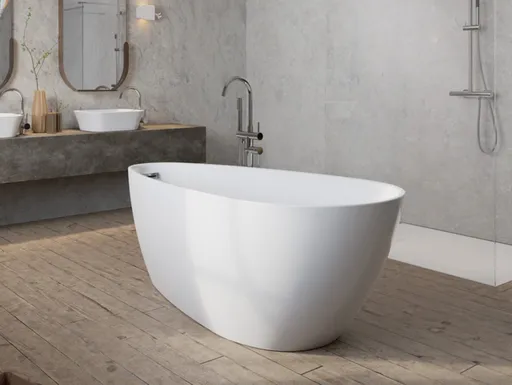 BESCO - Voľne stojaca vaňa GOYA A-LINE biela - Farba - Biela, Farba sifónu - Zlatá, Rozmer vane - 170 × 80 cm VANGOYAA170Z