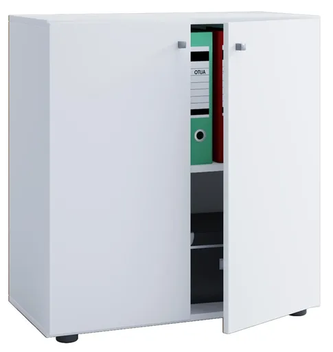 VCM Kancelářská skříň Lona L s otočnými dvířky, bílá