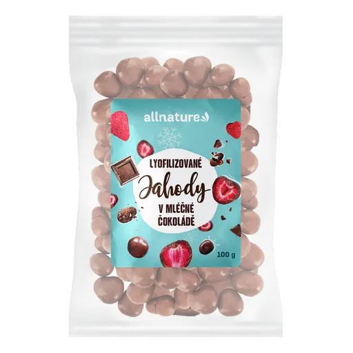 ALLNATURE Mrazom sušené jahody v mliečnej čokoláde 100 g