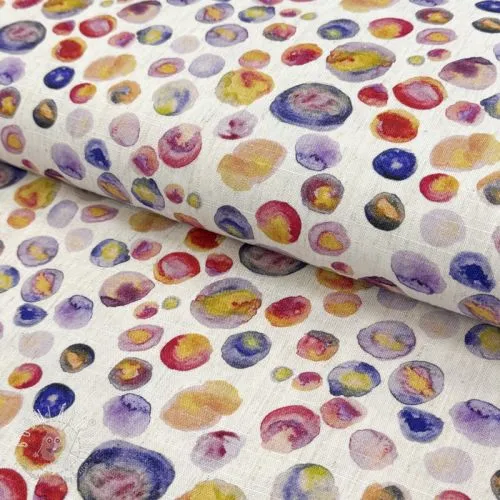 Viskóza s ľanom Natural Lin Livy blue digital print