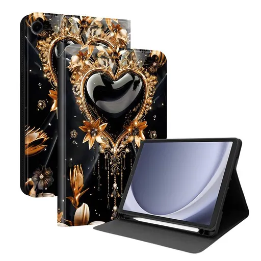 ART Zaklápacie puzdro pre Samsung Galaxy Tab A9 / Galaxy Tab A11 BLACK HEART