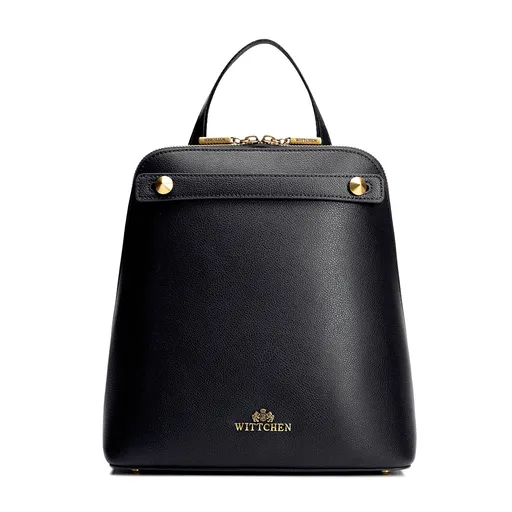Dámsky trapezový batoh z kože čierny 100-4E-600-1
