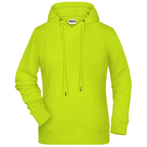 James & Nicholson (Daiber) Dámska mikina s kapucňou z biobavlny 8023 - Žlto-zelená | 2XL