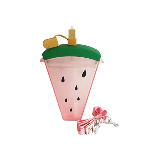 Fľaša na pitie so slamkou a popruhom TORO 320ml melón