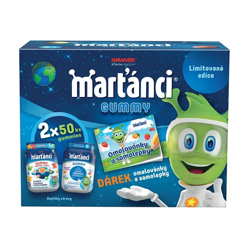 WALMARK Marťankovia multivitamín gummies 2 x 50 kusov + DARČEK