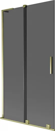 MEXEN/S - Velar L dvojkrídlová posuvná vaňová zástena 100 x 150, grafit, zlatá 896-100-003-41-50