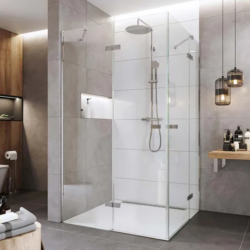 Mereo Sprchovací kút, Novea, obdĺžnik, pántový, 120x110 cm, chróm ALU, sklo Číre CK10418ZVR