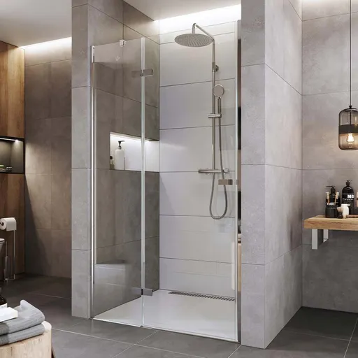 Mereo Sprchové dvere, Novea, pántové, 80x200 cm, chróm ALU, sklo Číre, ľavé prevedenie CK10111ZL