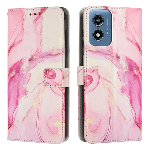 ART MARBLE Peňaženkový kryt pre Motorola Moto G04 / G24 / G24 Power ROSE GOLD