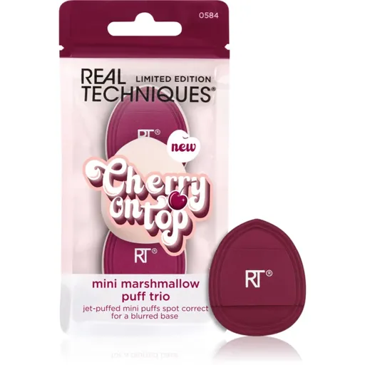 Real Techniques Cherry On Top Mini Marshmallow Puff Trio hubka na make-up