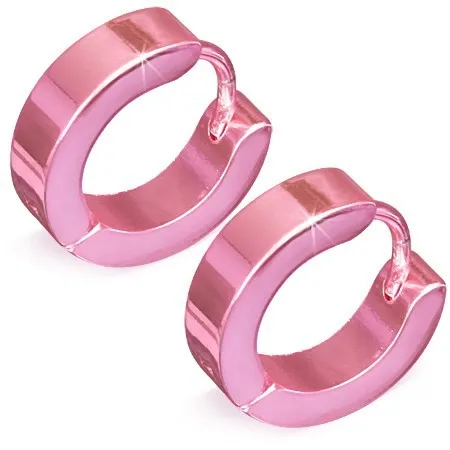 Náušnice z ocele 316L ružovej farby, hladký a lesklý povrch