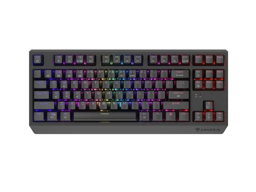 GENESIS herná klávesnica THOR 230/TKL/RGB/Outemu Silent Lemon/Bezdrôtová USB + Bluetooth/US layout/Č