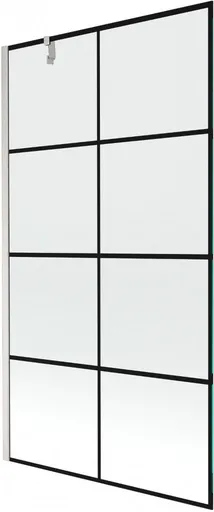 MEXEN/S - Next vaňová zástena FIX 100 x 150, čierna vzor, nikel kartáčovaná 895-100-000-00-77-97