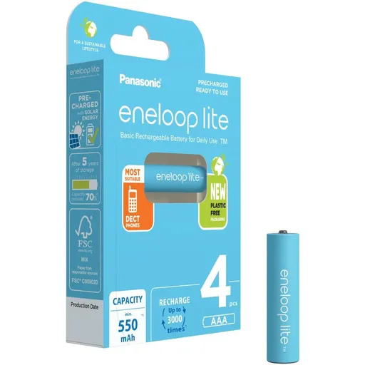 PANASONIC HR03 AAA 4LCCE/4BE ENELOOP LITE N, 550 mAh (Blister 4ks)