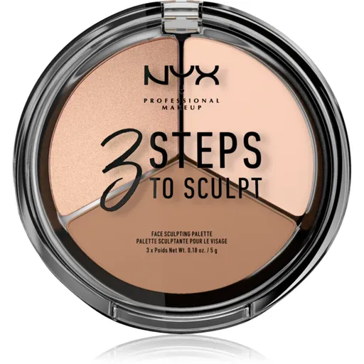 NYX Professional Makeup 3 Steps To Sculpt kontúrovacia paletka na tvár odtieň 01 Fair 15 g