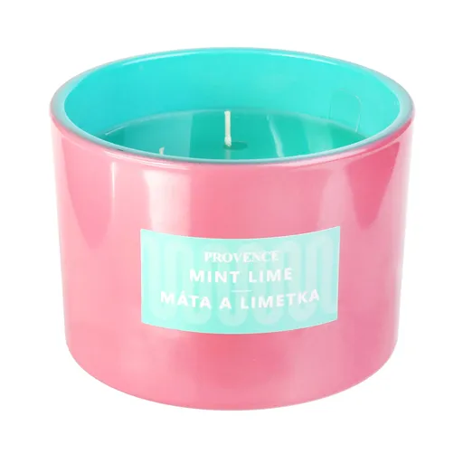 Provence SVIEČKA V SKLE RUŽOVÁ/TYRKYSOVÁ 10,9X8CM 292G