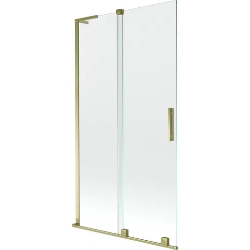 MEXEN/S - Velar L dvojkrídlová posuvná vaňová zástena 100 x 150, transparent, zlatá 896-100-003-01-50