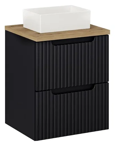 ArtCom Kúpeľňová skrinka s umývadlom a doskou NOVA Black DU50/1 | 50 cm