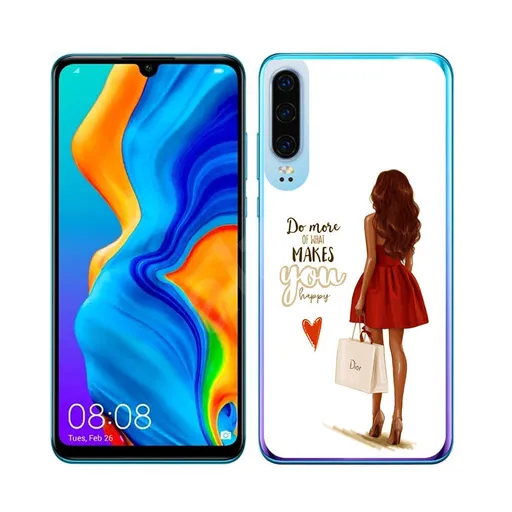 PROTEMIO MY ART Ochranný obal Huawei P30 RED DRESS (137)