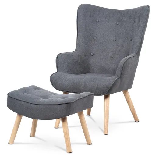 Kreslo s podnožkou GREY2, šedá