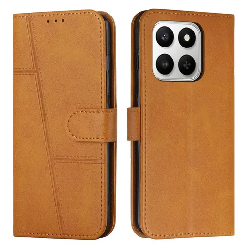 STITCHED Peňaženkový kryt pre Honor 400 Smart 5G / Honor X7d svetlohnedý