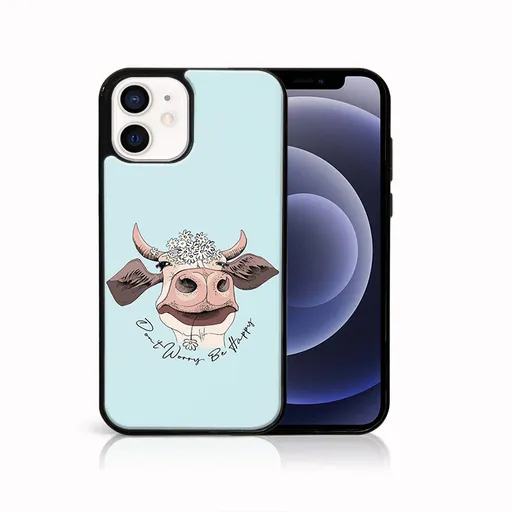 MY ART Ochranný obal pre Apple iPhone 12 mini HAPPY COW (181)