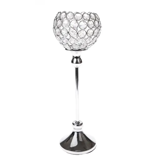 Kovový svietnik na čajovú sviečku Silverette, 29,5 x 10 cm