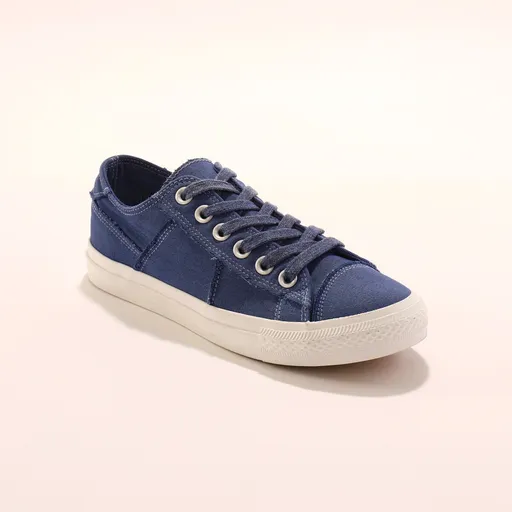 Plátené tenisky s prešitím a so zapratým vzhľadom