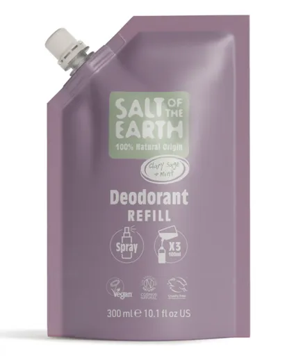 Salt of the Earth - Prírodný kryštálový deodorant - šalvia a mäta - náplň pre sprej 300ml