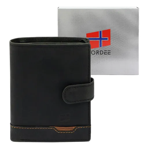 Pánska kožená peňaženka na výšku s vonkajším zapínaním v troch farbách Nordee