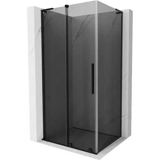MEXEN/S - Velar L sprchovací kút, posuvné dvere 110 x 120, grafit, čierna 871-110-120-43-70