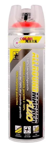 COLOR MARK ALLROUND MARKER FLUO 360°- Značkovací sprej s 360° ventilom fluorescenčná červená, 0,5 L