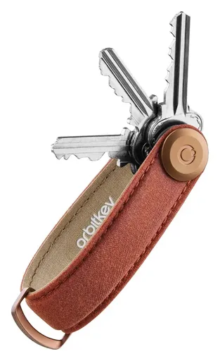 Kľúčenka Orbitkey Waxed Canvas Brick Red