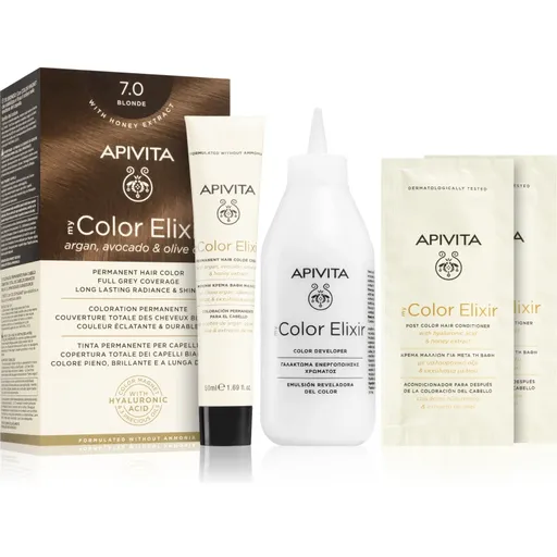 Apivita My Color Elixir farba na vlasy bez amoniaku odtieň 7.0 Blonde 1 ks
