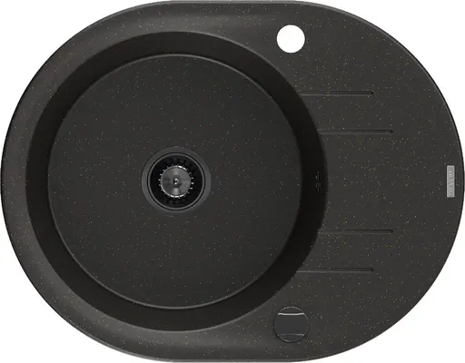 MEXEN/S MEXEN/S - Kevin granitový drez 1 s odkvapkávačom 586 x 458 mm, čierna/zlatý metalik, + čierny sifón 6517581005-75-B