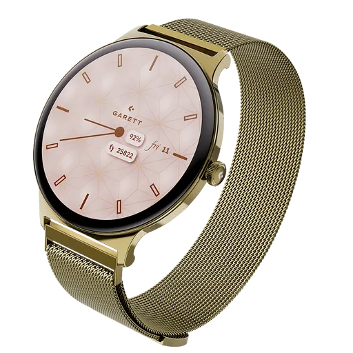 GARETT Smartwatch Verona 2 zlatá gold mesh steel inteligentné hodinky