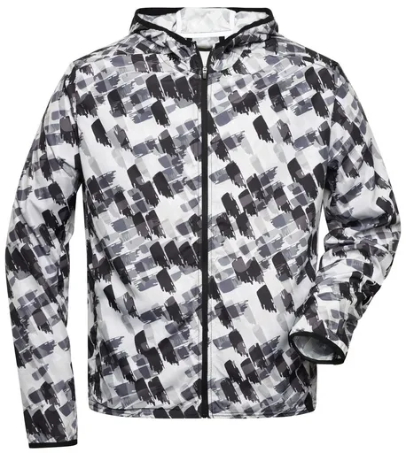 James & Nicholson (Daiber) Ľahká pánska športová bunda JN534 - Čierno potlačená | XL